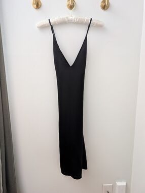 Reformation Black Silk Slip Dress – 90s Minimalist | Size 2